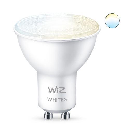 Bec LED inteligent WiZ Connected Whites, Wi-Fi, GU10, 4.9W (50W), 345 lm, lumina alba (2700-6500K), compatibil Google Assistant/Alexa/Siri