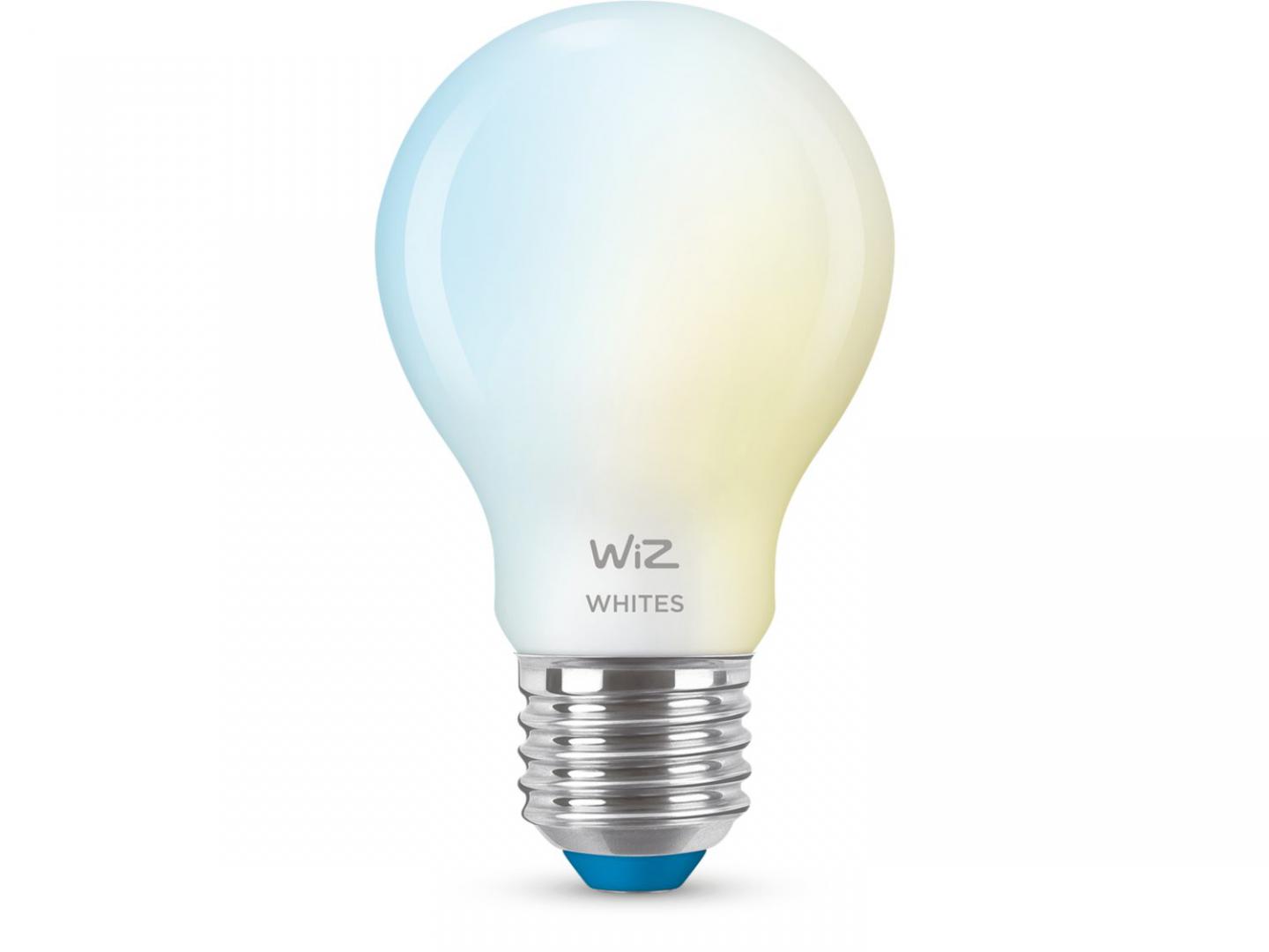 Bec LED inteligent WiZ Connected Whites A60, Wi-Fi, E27, 7W (60W),806lm, lumina alba (2700-6500K), compatibil Google Assistant/Alexa/Siri