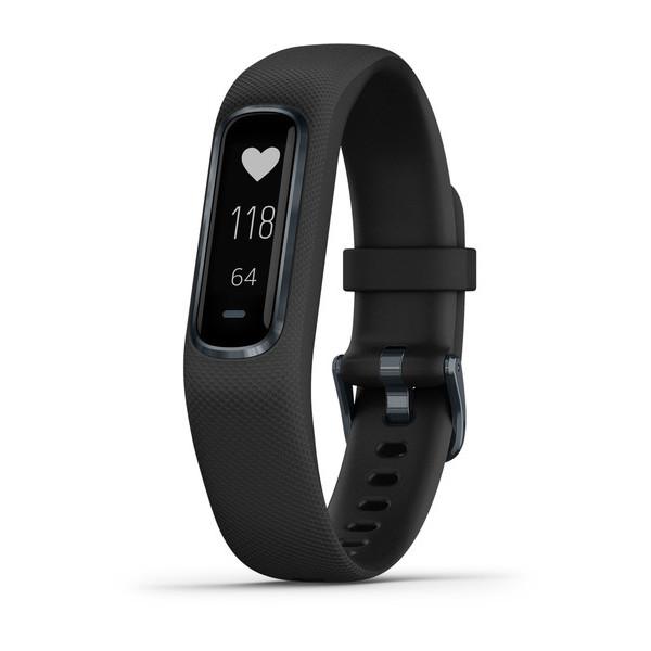 Bratara electronica fitness Garmin Vivosmart 4, Negru, Marime: Mica/ Medie, Material lentilă: Policarbonat, Material cadru: Aluminiu, Material bandă: Silicon, Ecran tactil, Tip afişaj: OLED, Rezistenta la apa, Durata de viata a bateriei pana la 7 zile, conectivitate: Bluetooth® Smart şi ANT+®