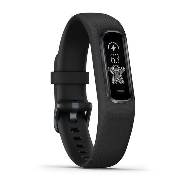 Bratara electronica fitness Garmin Vivosmart 4, Negru, Marime: Mare (Large), Material lentilă: Policarbonat, Material cadru: Aluminiu, Material bandă: Silicon, Ecran tactil, Tip afişaj: OLED, Rezistenta la apa, Durata de viata a bateriei pana la 7 zile, conectivitate: Bluetooth® Smart şi ANT+®