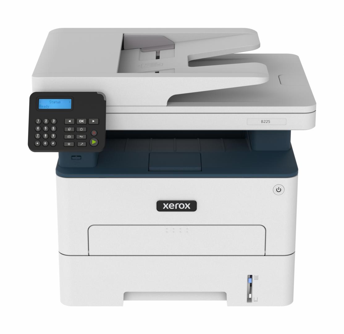 Multifunctional lase mono Xerox B225V_DNI Imprimare/Copiere/Scanare Dimensiune A4, Viteza 34 ppm, Rezolutie:Copiere: Până la 600 x 600 dpi, Imprimare: 600 x 600 dpi, calitate imagine 1200, Procesor:1 GHz Dual Core, Memorie:512 MB,Limbaj imprimre PCL® 5/6, PostScript® 3, Imprimare de pe dispozitiv