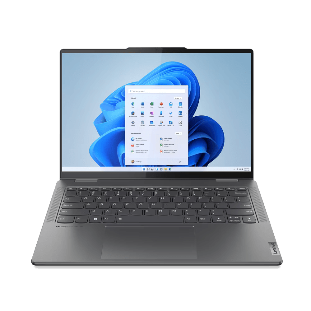 Laptop Lenovo Yoga 7 14IRL8, 14" 2.8K (2880x1800) OLED 400nits Glossy, 100% DCI-P3, 90Hz, Eyesafe®, Dolby® Vision™, DisplayHDR™ True Black 500, Glass, Touch, OGM, 10-point Multi-touch, Intel® Core™ i7-1360P, 12C (4P + 8E) / 16T, P-core 2.2 / 5.0GHz, E-core 1.6 / 3.7GHz, 18MB, video Integrated Intel®