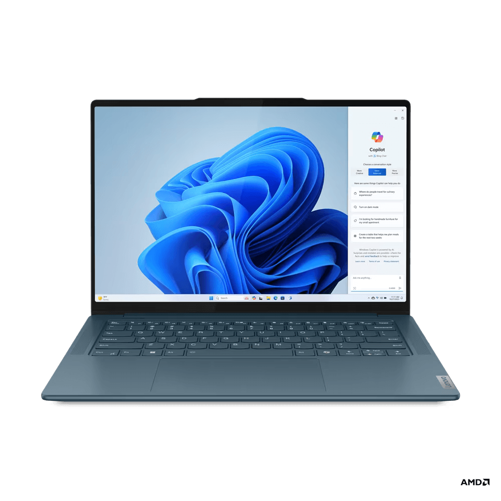 Laptop Lenovo Yoga Pro 7 14AHP9, 14.5" 3K (3072x1920) IPS 400nits Anti-glare, 100% P3, 100% sRGB, 120Hz, Eyesafe®, Dolby Vision®, TCON, AMD Ryzen™ 7 8845HS (8C / 16T, 3.8 / 5.1GHz, 8MB L2 / 16MB L3), video Integrated AMD Radeon™ 780M Graphics, RAM 16GB Soldered LPDDR5x-6400, Memory soldered to