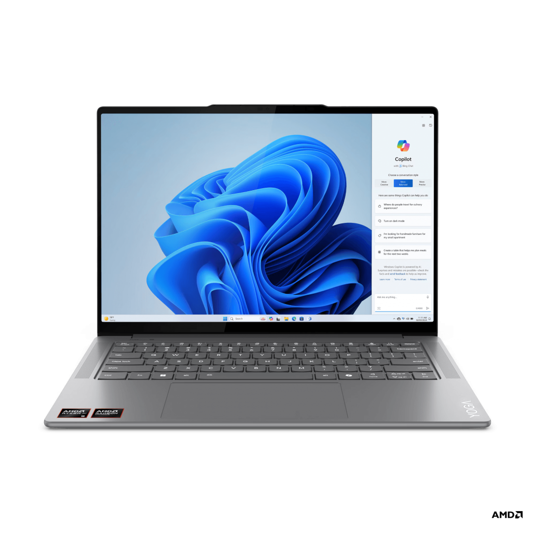 Laptop Lenovo Yoga Pro 7 14ASP9, 14.5" 2.8K (2880x1800) OLED 400nits Glossy, 100% P3, 100% sRGB, 120Hz, Eyesafe®, Dolby Vision®, DisplayHDR™ True Black 500, AGC Dragontrail™ Glass, AMD Ryzen™ AI 9 365 (10C / 20T, 2.0 / 5.0GHz, 10MB L2 / 24MB L3), video Integrated AMD Radeon™ 880M Graphics, RAM 32GB